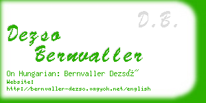 dezso bernvaller business card